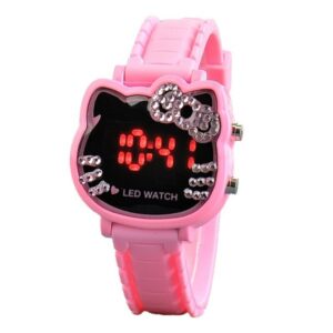 Montre numérique à led Hello Kitty avec strass