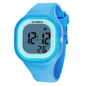 Montre numérique bracelet en silicone bleu